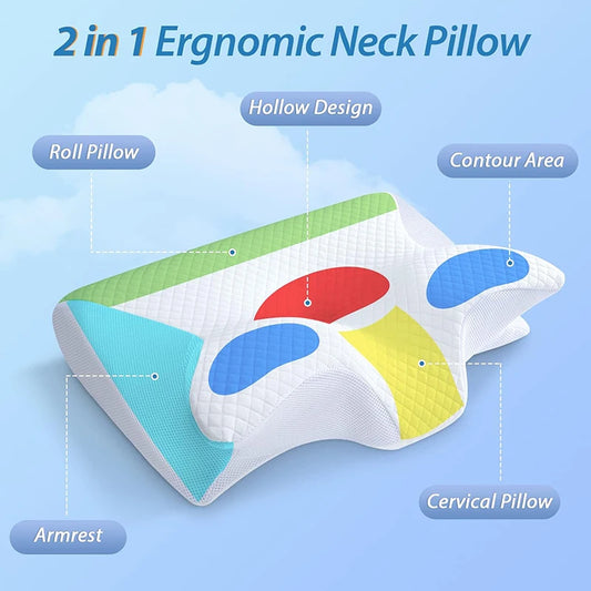 2-in-1 Ergonomic Memory Foam Cervical Pillow