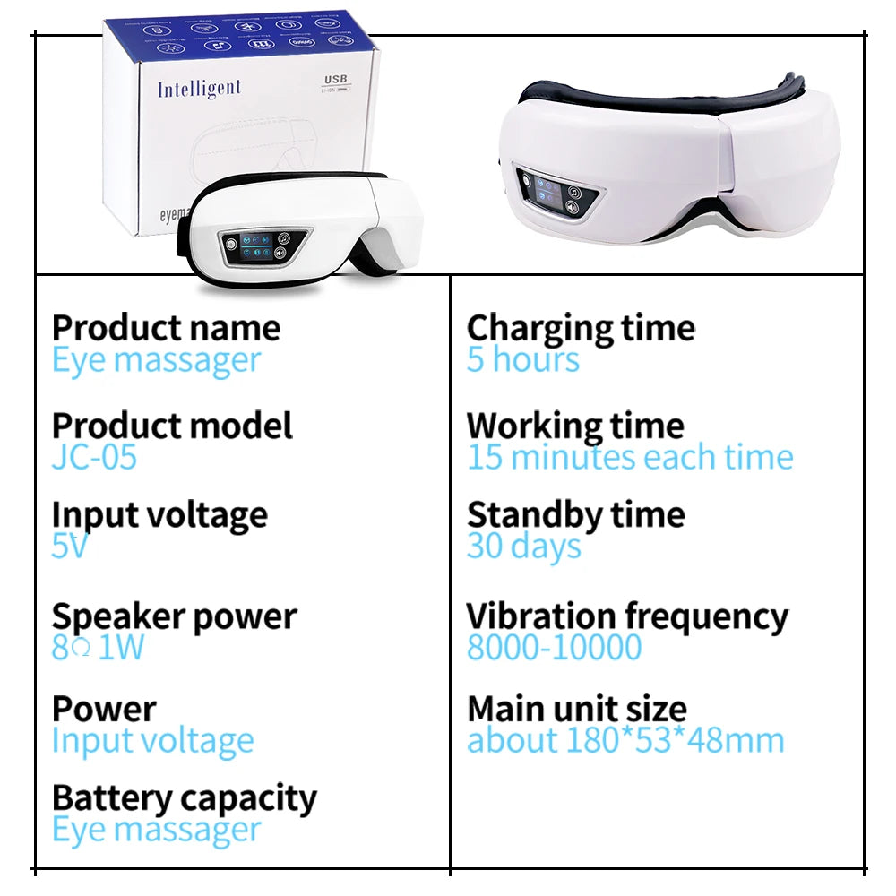 6D Smart Bluetooth Music Eye Massager