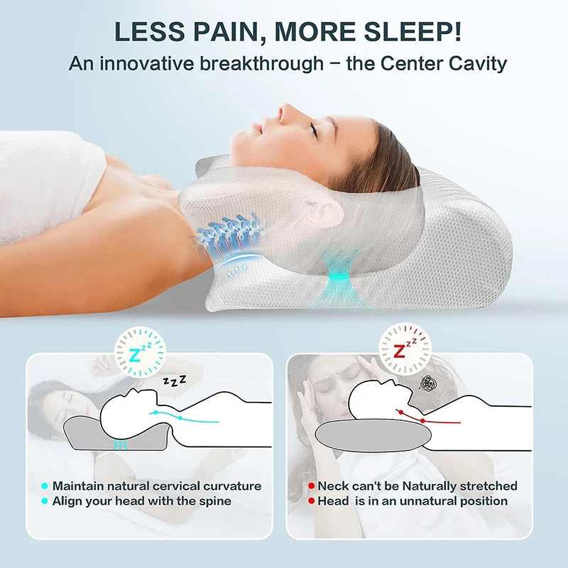 2-in-1 Ergonomic Memory Foam Cervical Pillow